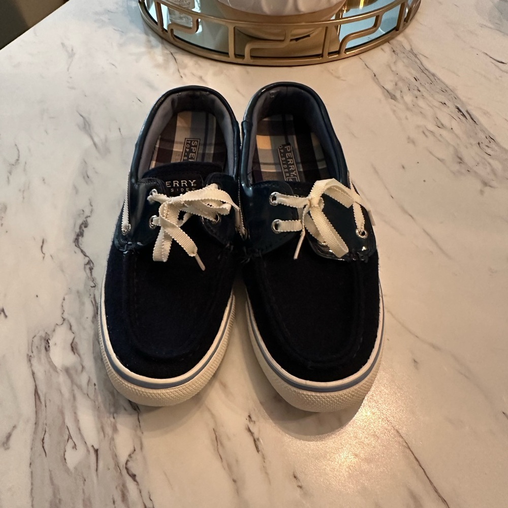Sperry Plaid Lined Navy Shoes